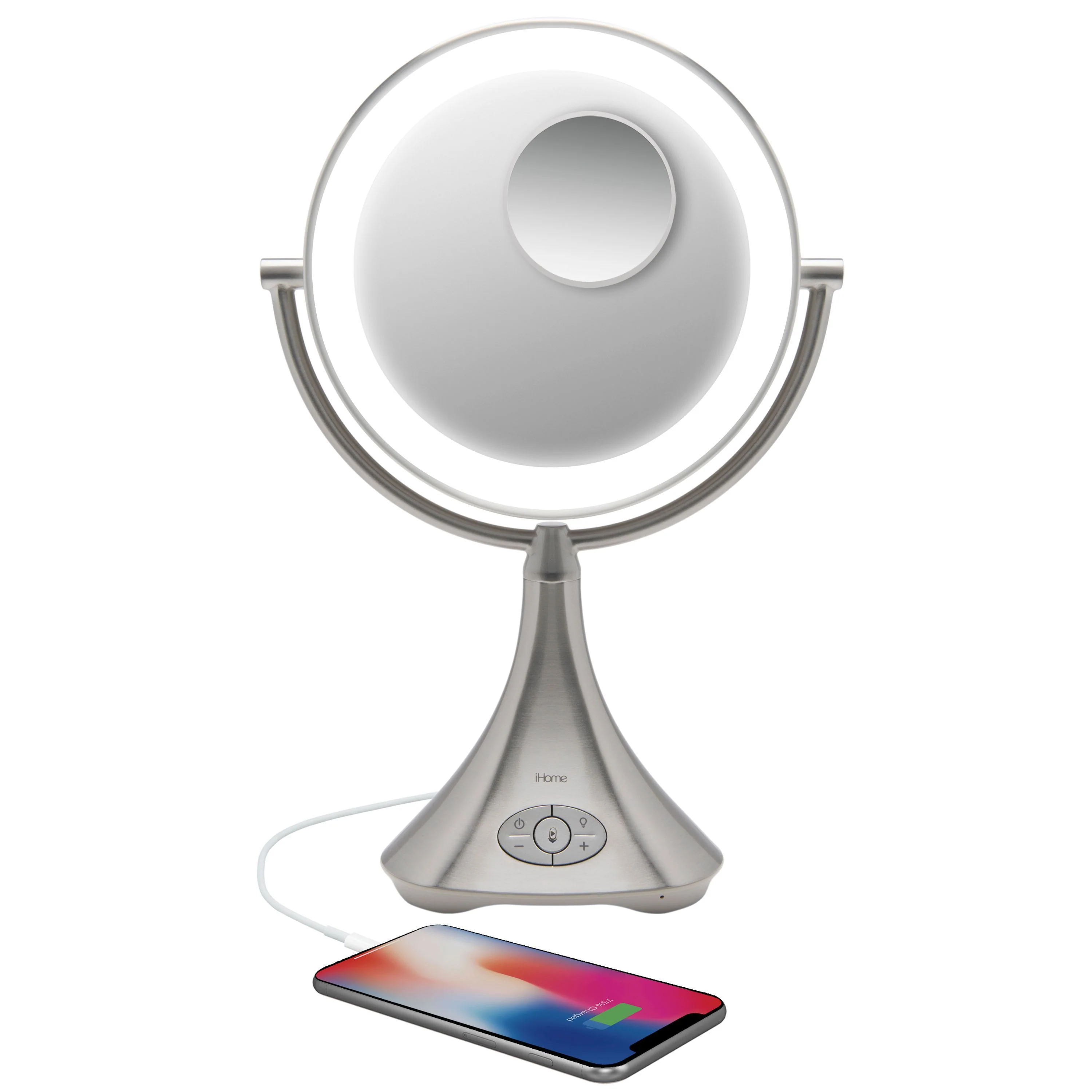 IHOME LUX PRO - RECHARGEABLE VANITY SPEAKER WITH BLUETOOTH, SPEAKERPHONE AND USB CHARGING