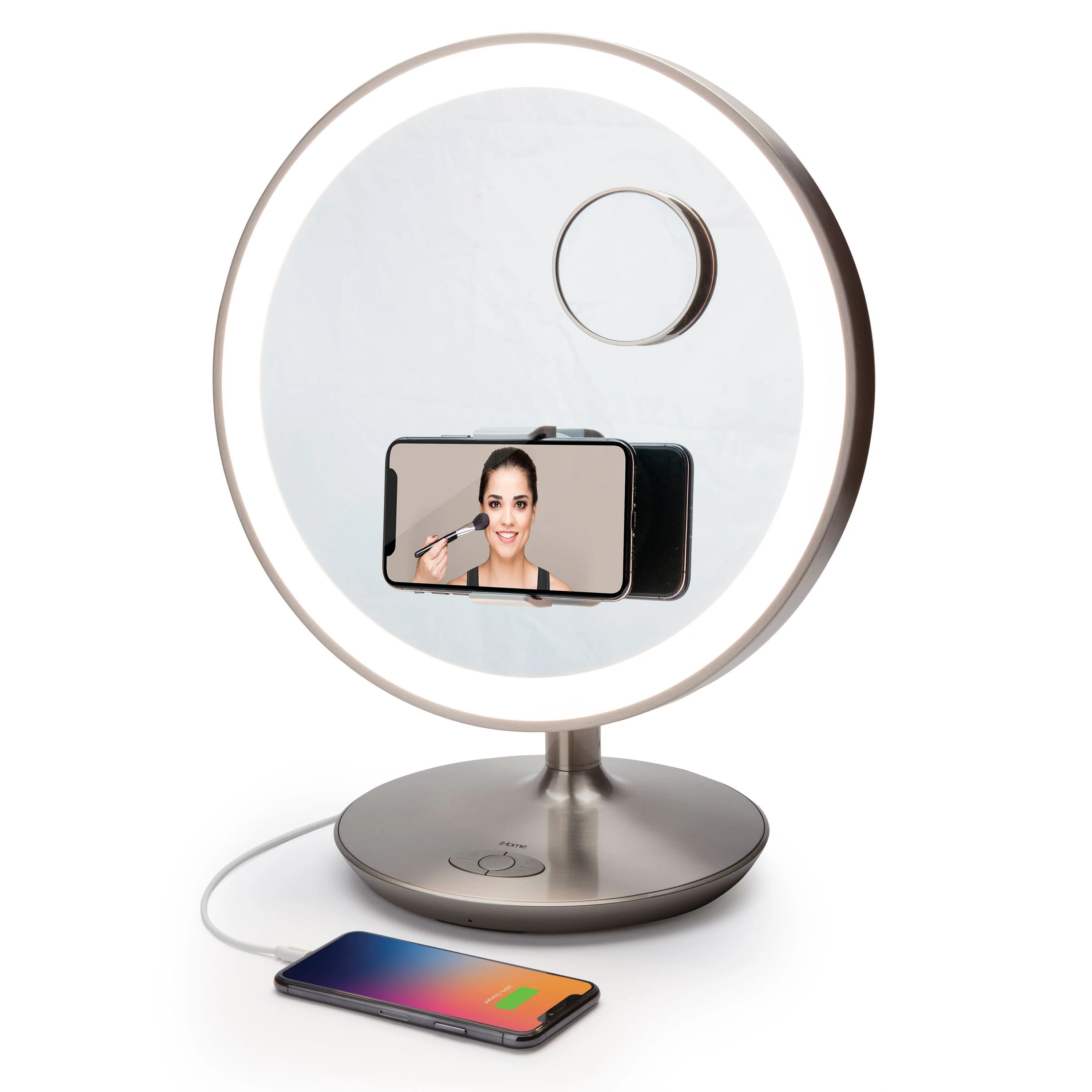 IHOME BEAUTY GLOW RING XL OVERSIZED RECHARGEABLE VANITY SPEAKER