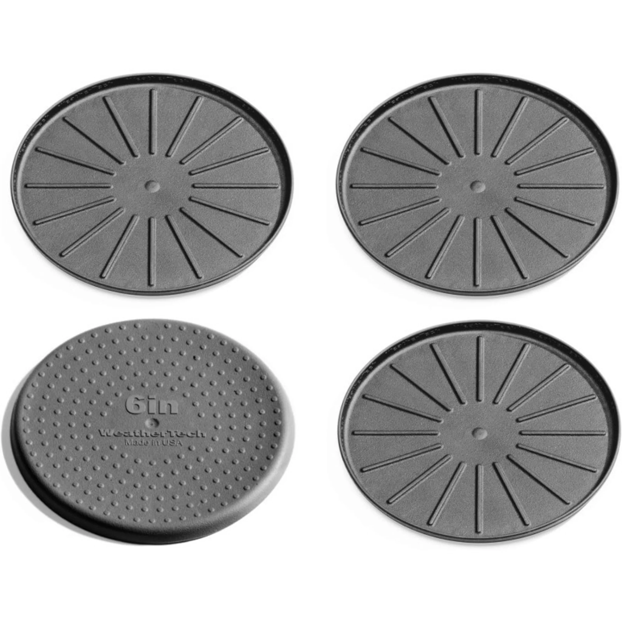 6 INCH ROUND COASTERS SET - (BLACK) - Image 2