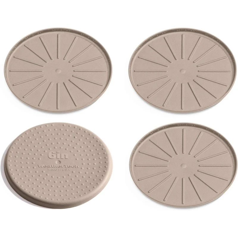 6 INCH ROUND COASTERS SET - (TAN)