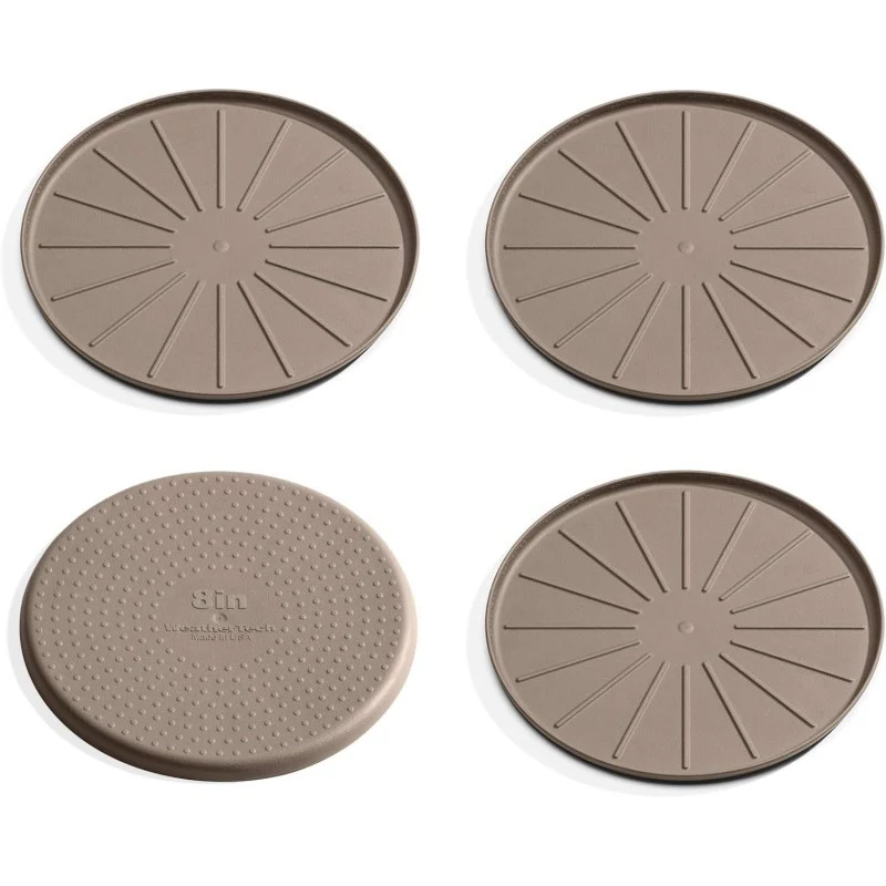 8 INCH ROUND COASTERS SET - (TAN)