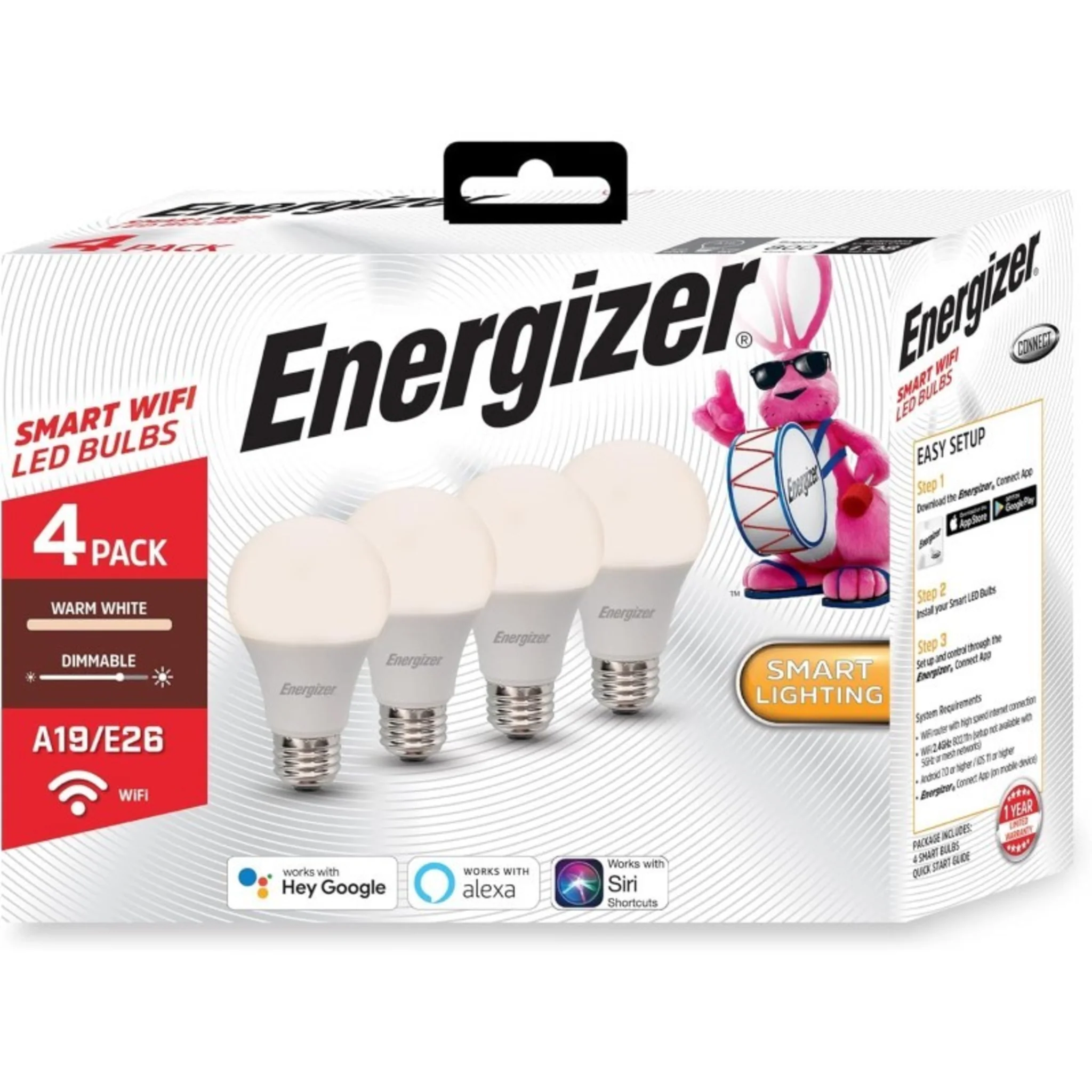 SMART WI-FI WARM WHITE LED LIGHT BULB - (4 PACK) - Image 2