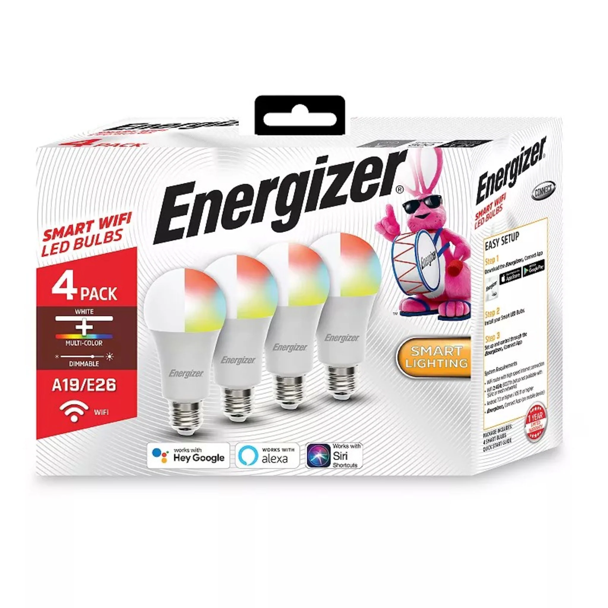 SMART RGB+SINGLE WHITE LED LIGHT BULB - (4 PACK) - Image 2
