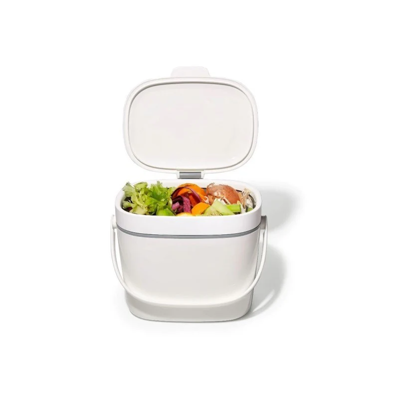 EASY-CLEAN 1.75 GALLON COMPOST BIN - (WHITE)