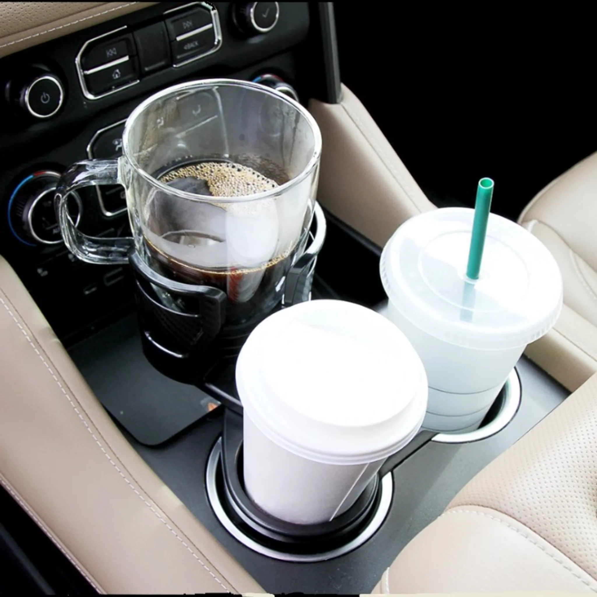 DUAL CUPSTATION 2 IN 1 EXPANDABLE CUP HOLDER WITH ROTATING BASE - Image 2