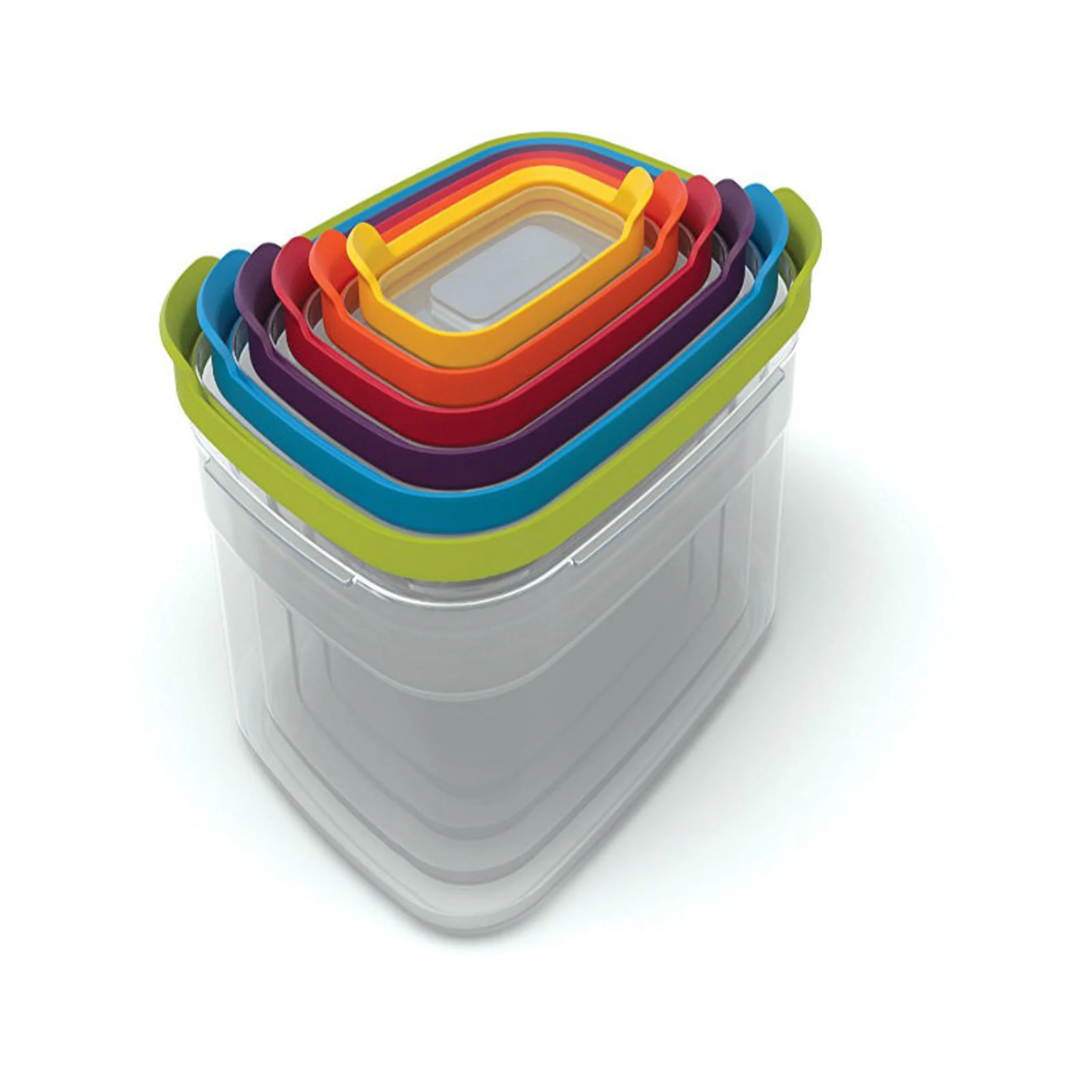 NEST STORAGE PLASTIC FOOD CONTAINERS SET SET OF SIX WITH COVERS (MULTICOLORED) - Image 2