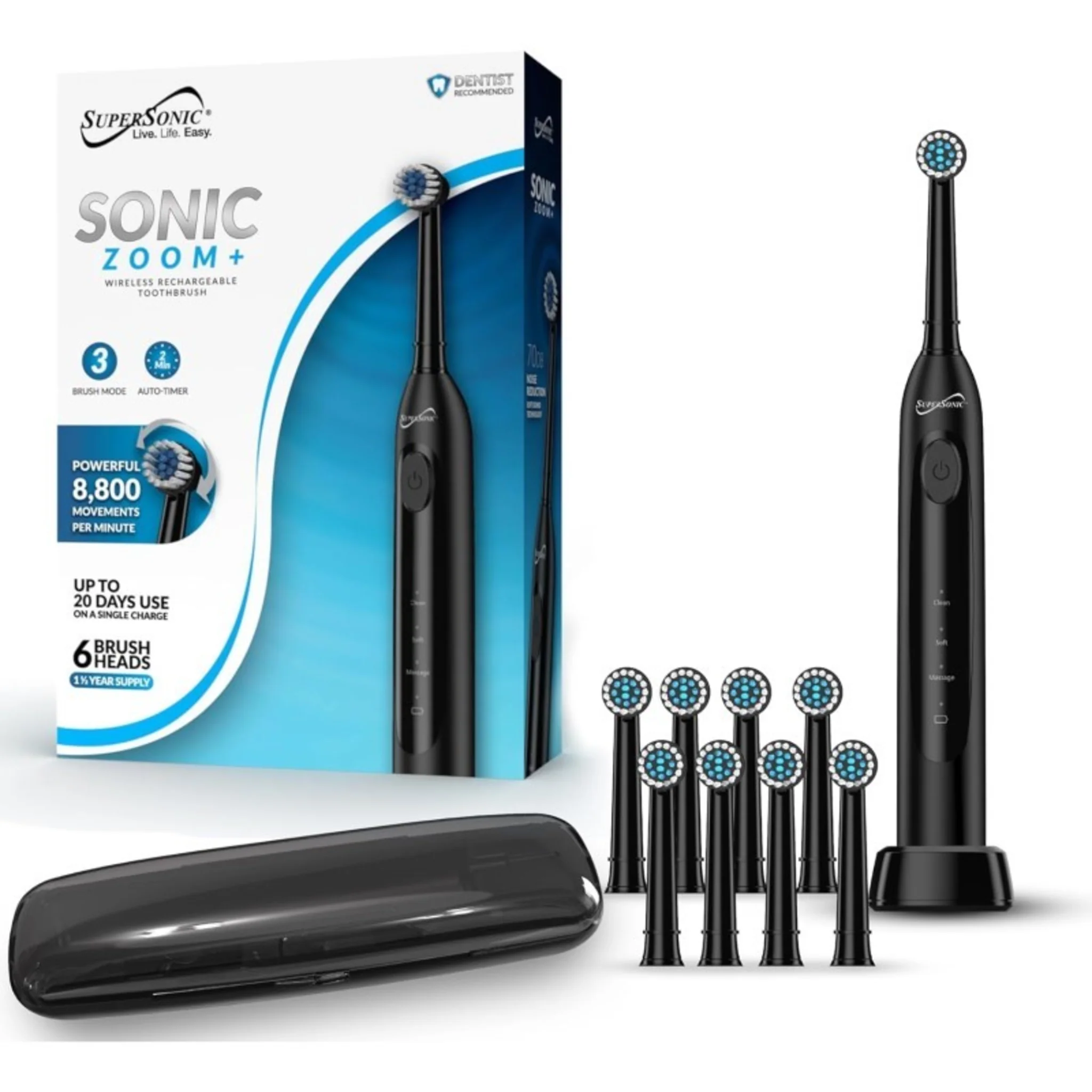 SONIC ZOOM+ ADVANCED ELECTRIC TOOTHBRUSH WITH 6 BRUSH HEADS - Image 2