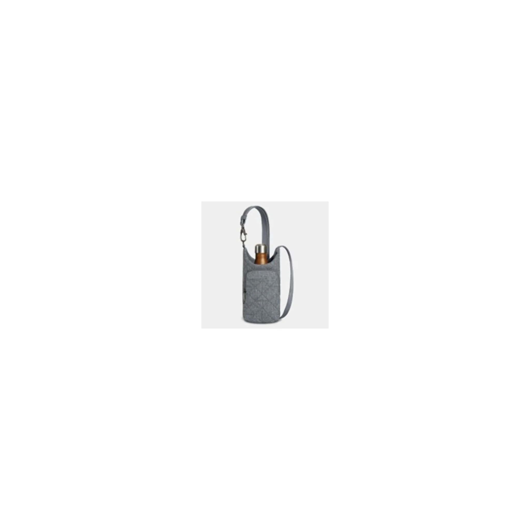 BOHO ANTI-THEFT INSULATED WATER BOTTLE TOTE- GRAY HEATHER - Image 2