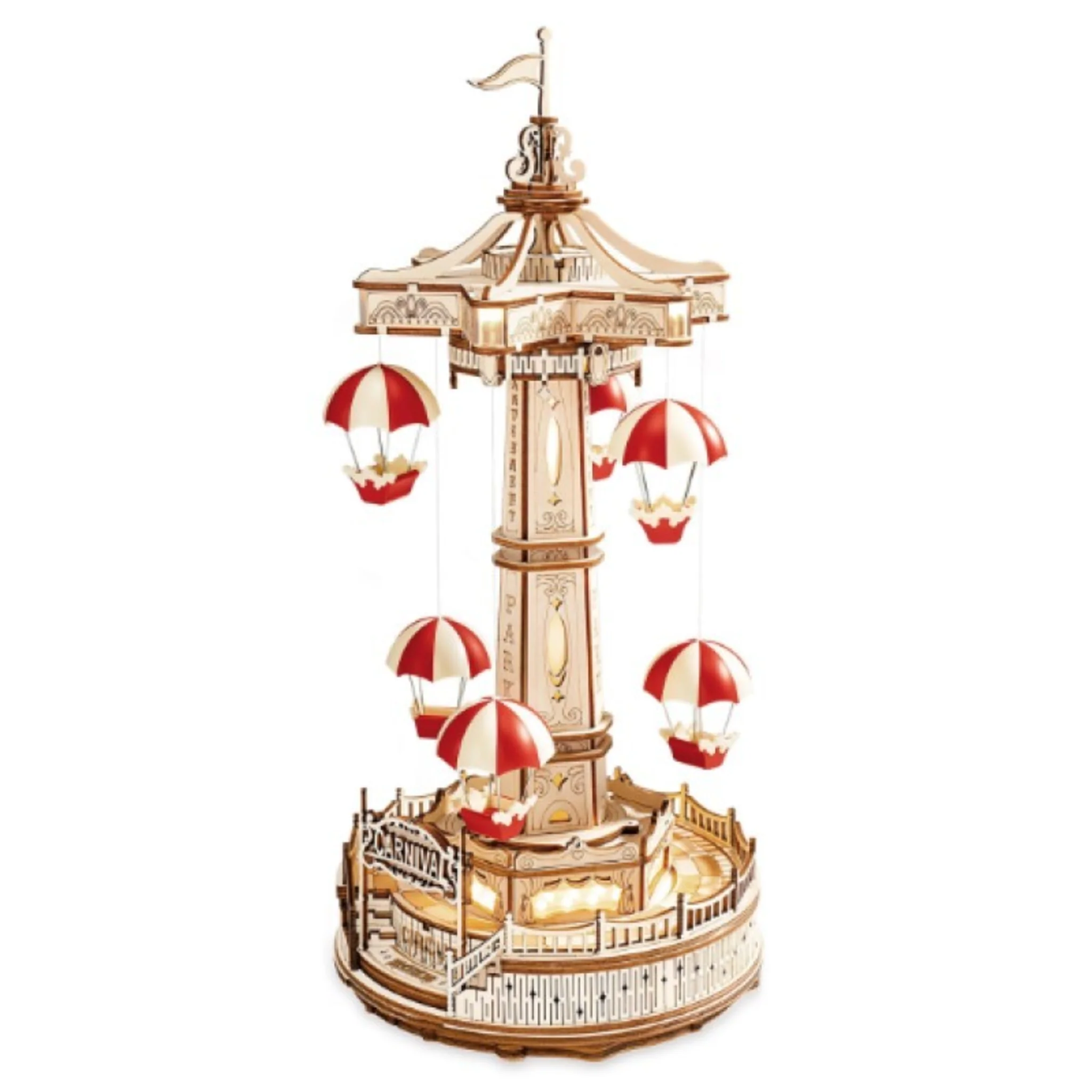 ELECTRO MECHANICAL WOODEN PUZZLE - (PARACHUTE TOWER) - Image 2
