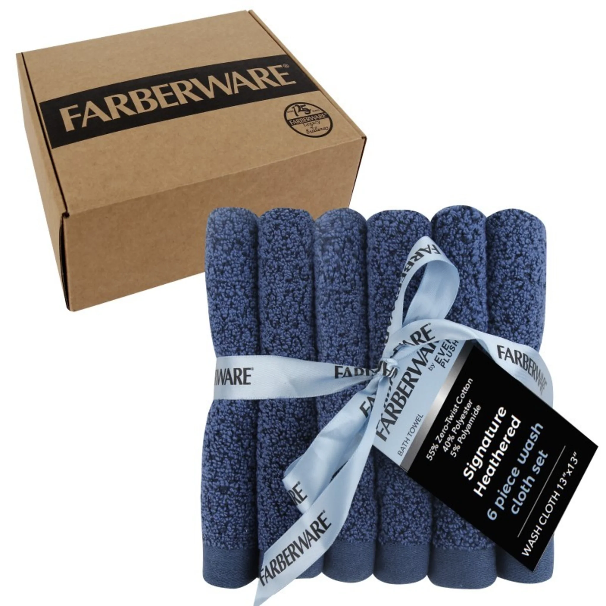 SIGNATURE 6PCS SET WASH CLOTH - (NAVY BLUE) - Image 2