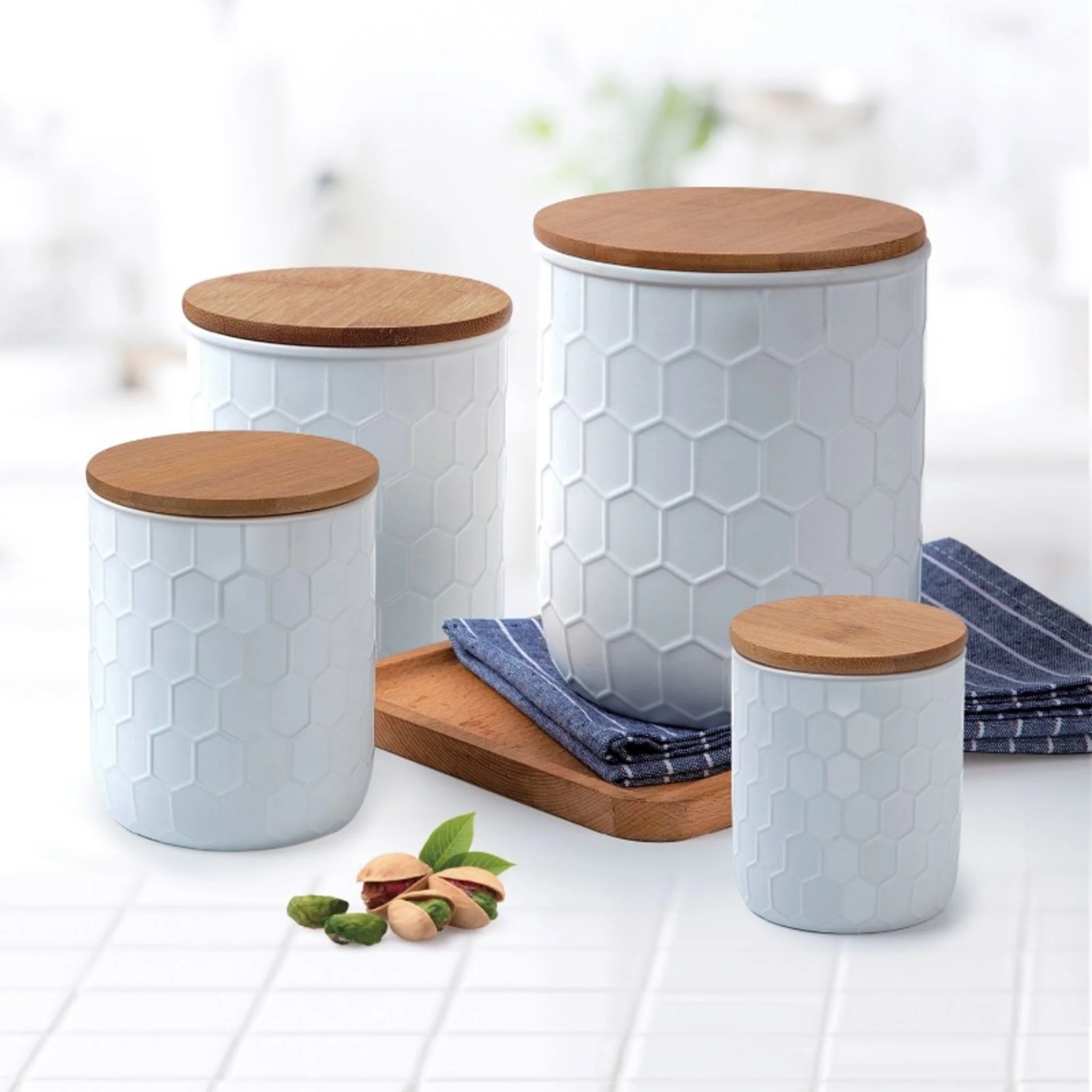 4 - PIECE CERAMIC CANISTER SET - Image 2