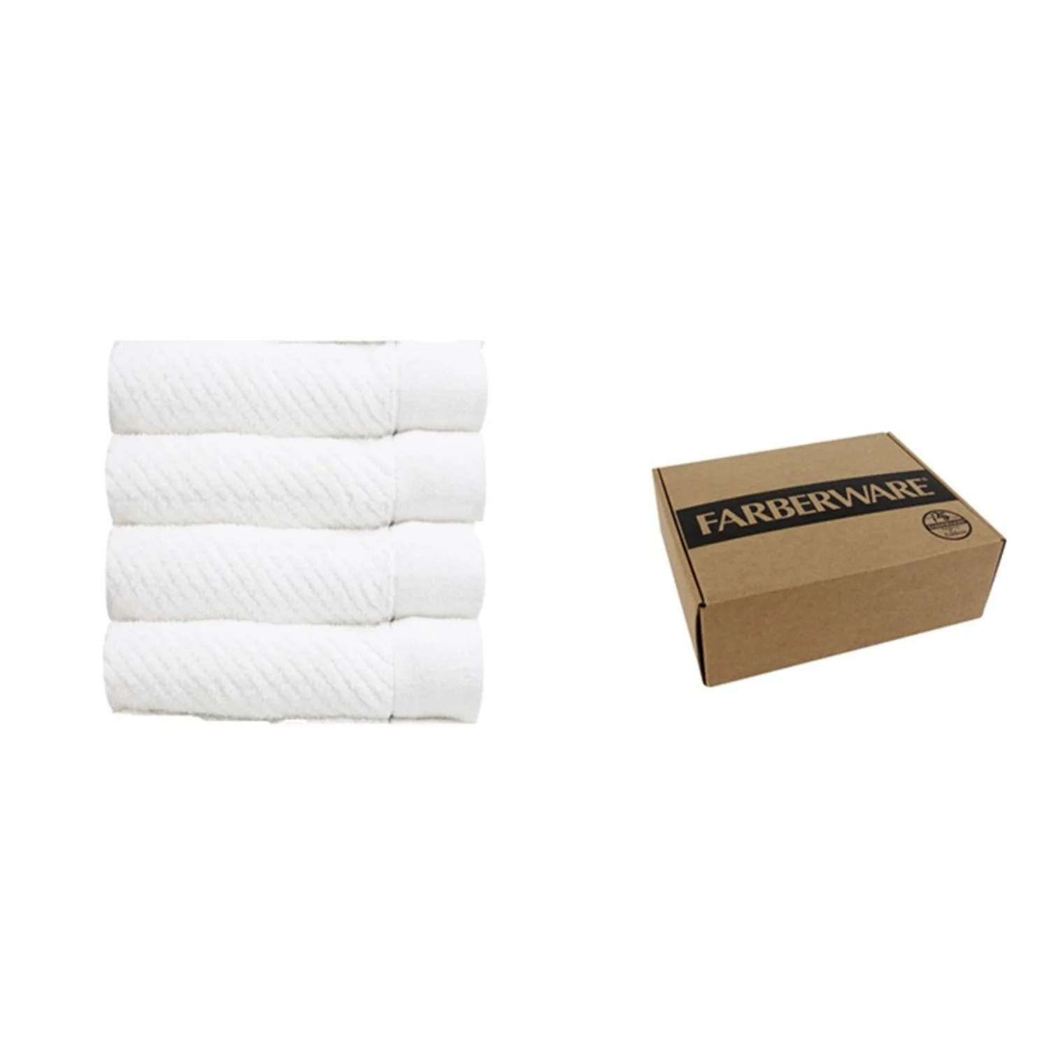 TAILORED 4PCS SET HAND TOWEL - (WHITE) - Image 2