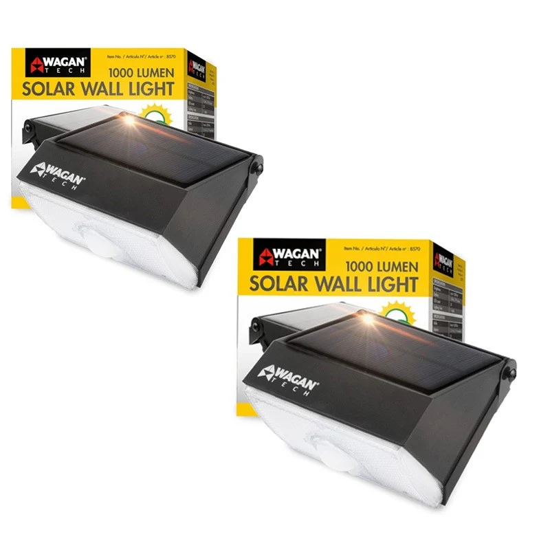 1000 LUMEN SOLAR WALL LIGHT - (SET OF 2)