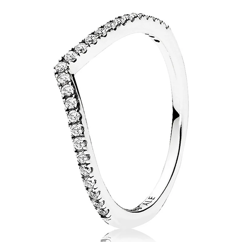 SPARKLING WISHBONE RING, SIZE 8.5
