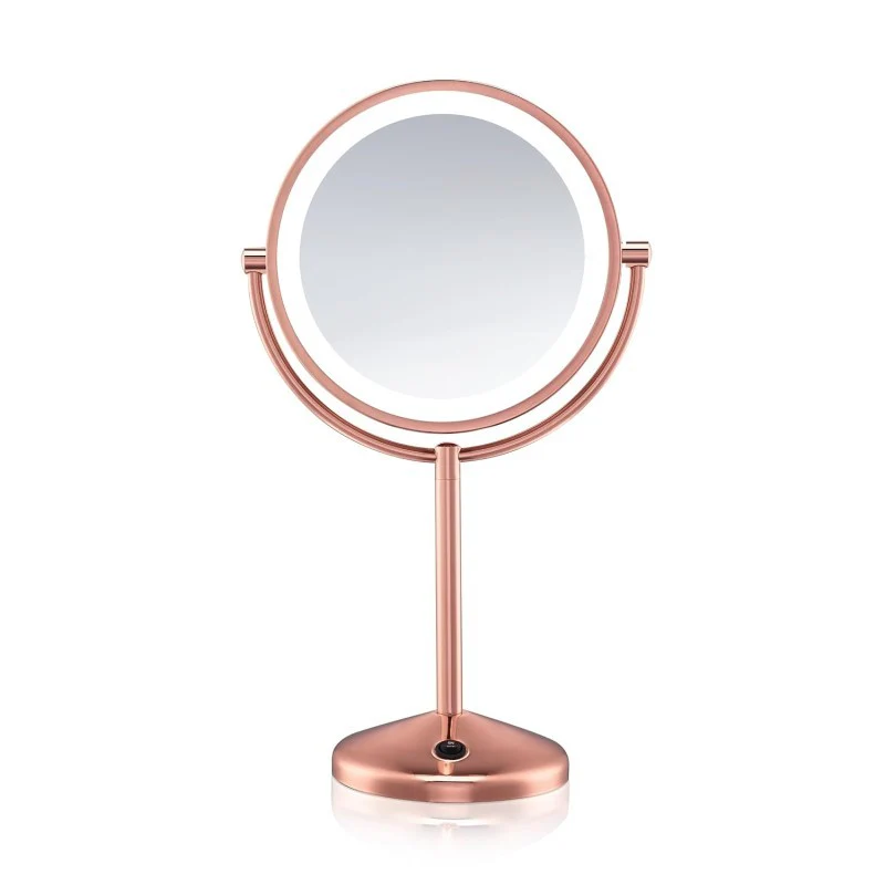 REFLECTIONS 1X/10X LED ROSE GOLDTONE M-UP MIRROR - (ROSE GOLD)