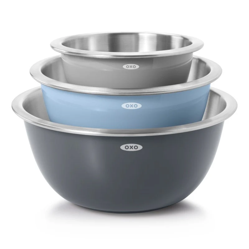 GG 3PC SS INSULATED MIXING BOWL SET - (GRAY)