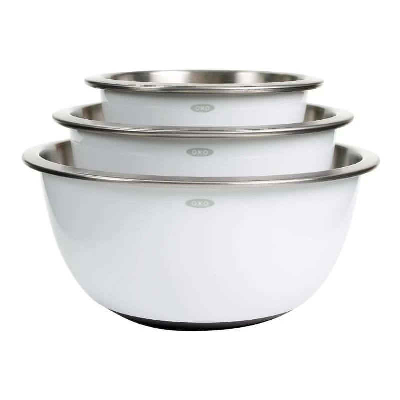 GG 3PC SS INSULATED MIXING BOWL SET - (WHITE)