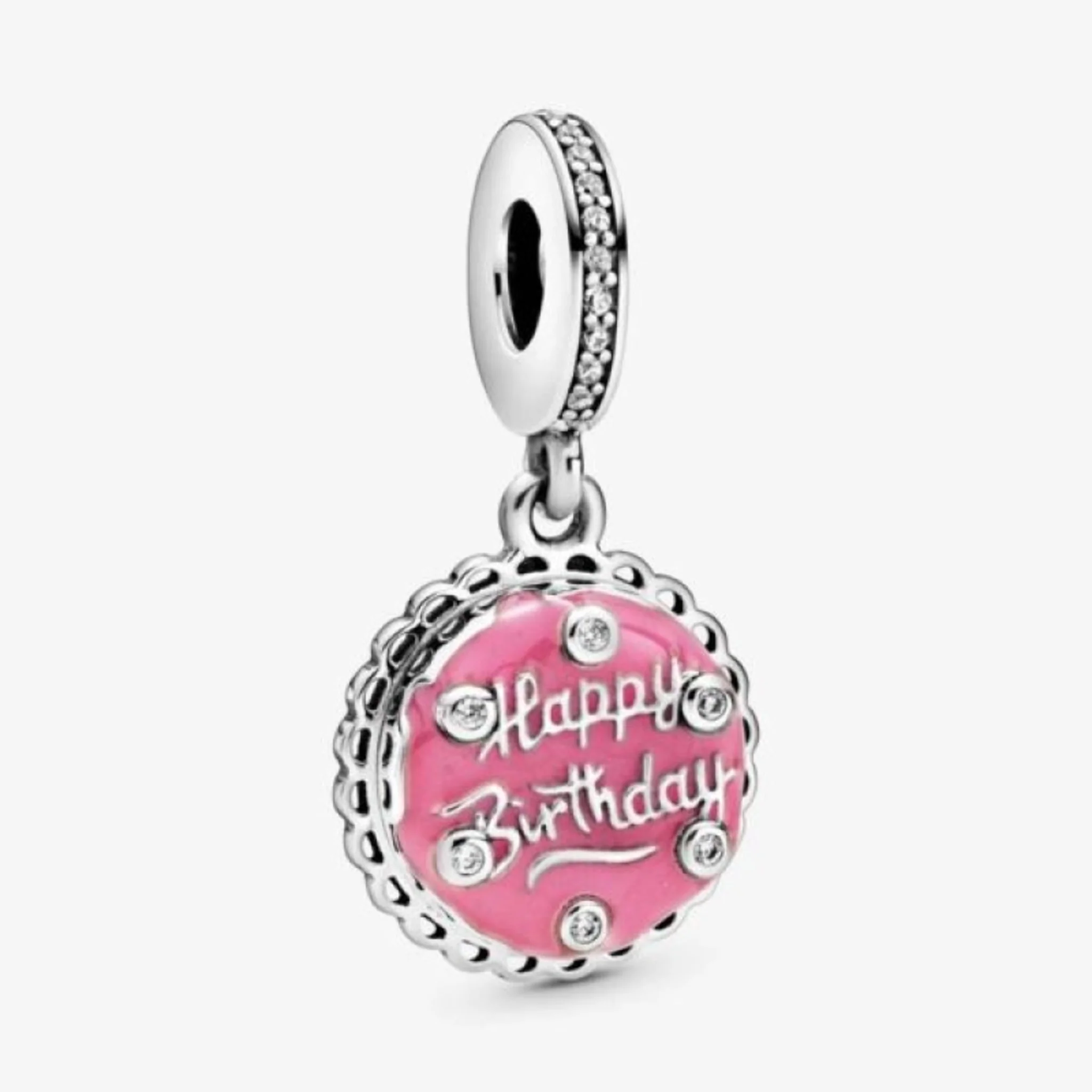 PINK BIRTHDAY CAKE DANGLE CHARM - Image 2