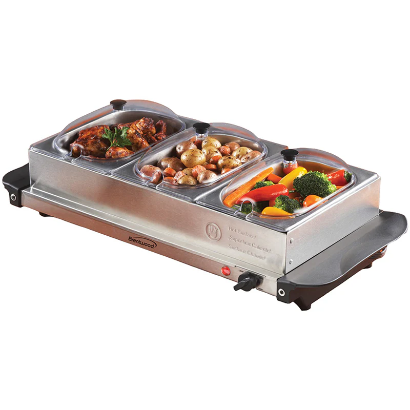TRIPLE BUFFET SERVER WARMING TRAY