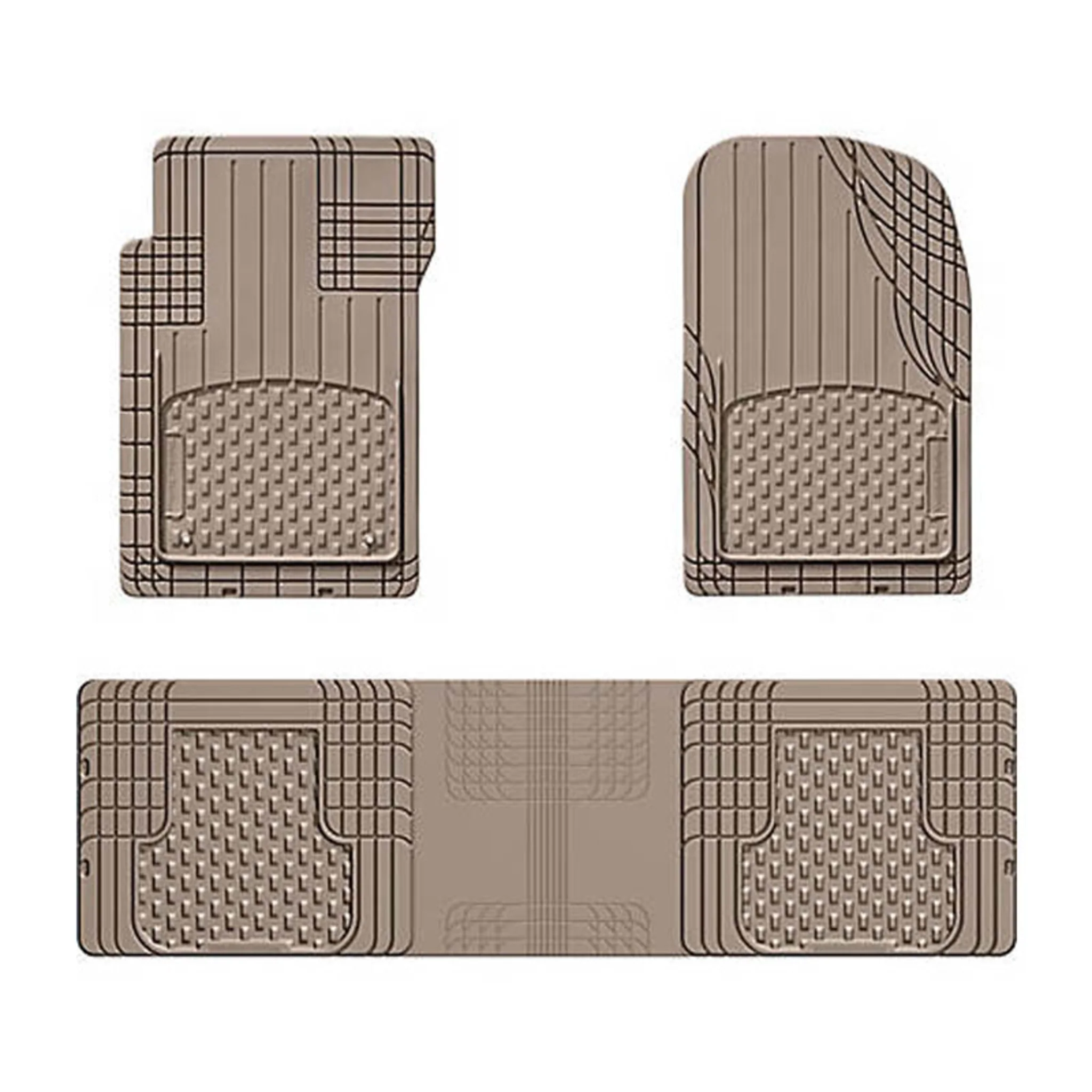TRIM TO FIT FRONT AND REAR OVER THE HUMP MAT SET - (TAN) - Image 2