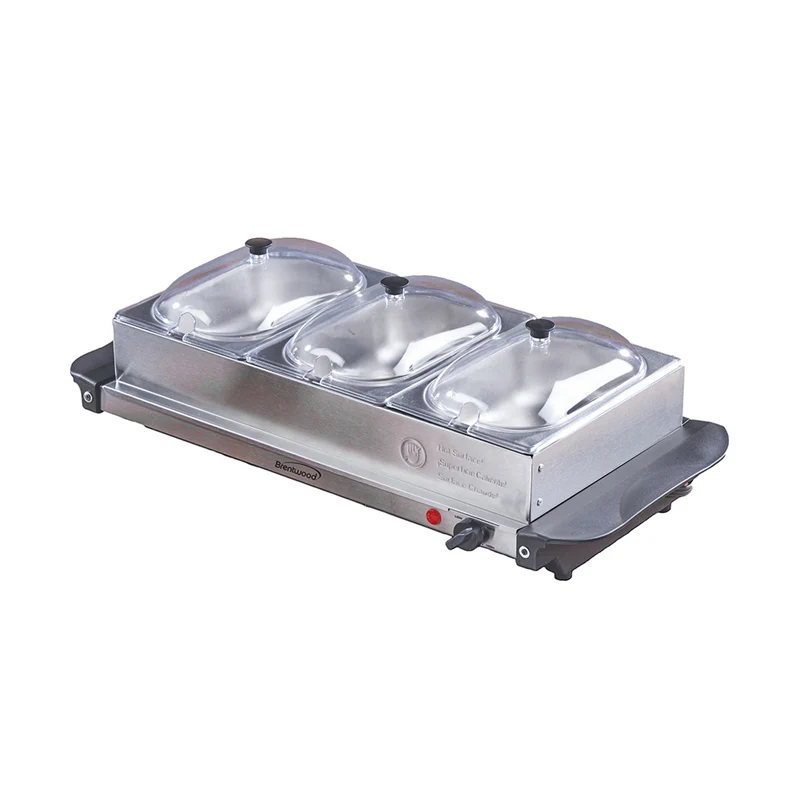 4.5 QUART 3 PAN BUFFET SERVER AND WARMING TRAY