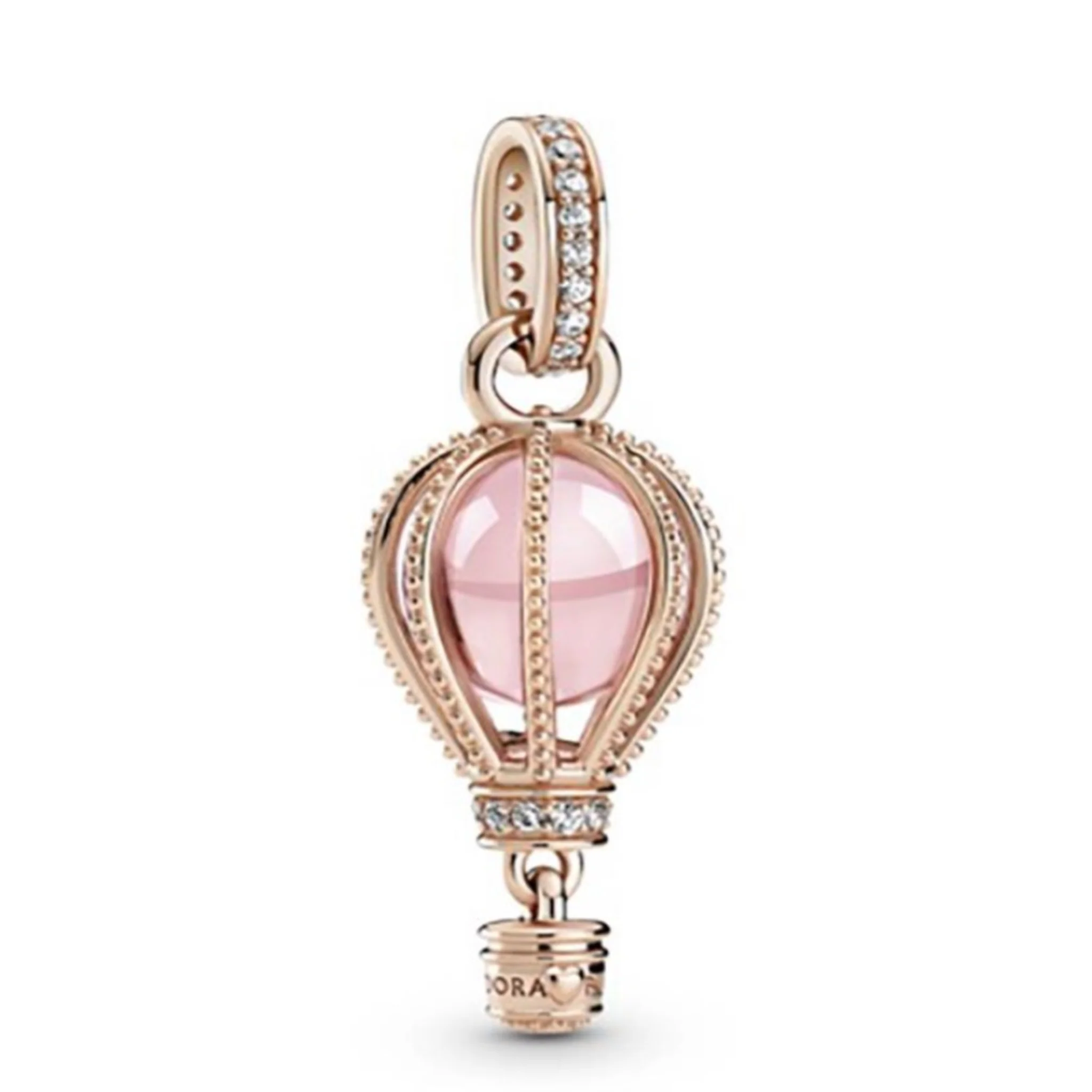 SPARKLING PINK HOT AIR BALLOON DANGLE CHARM - Image 2