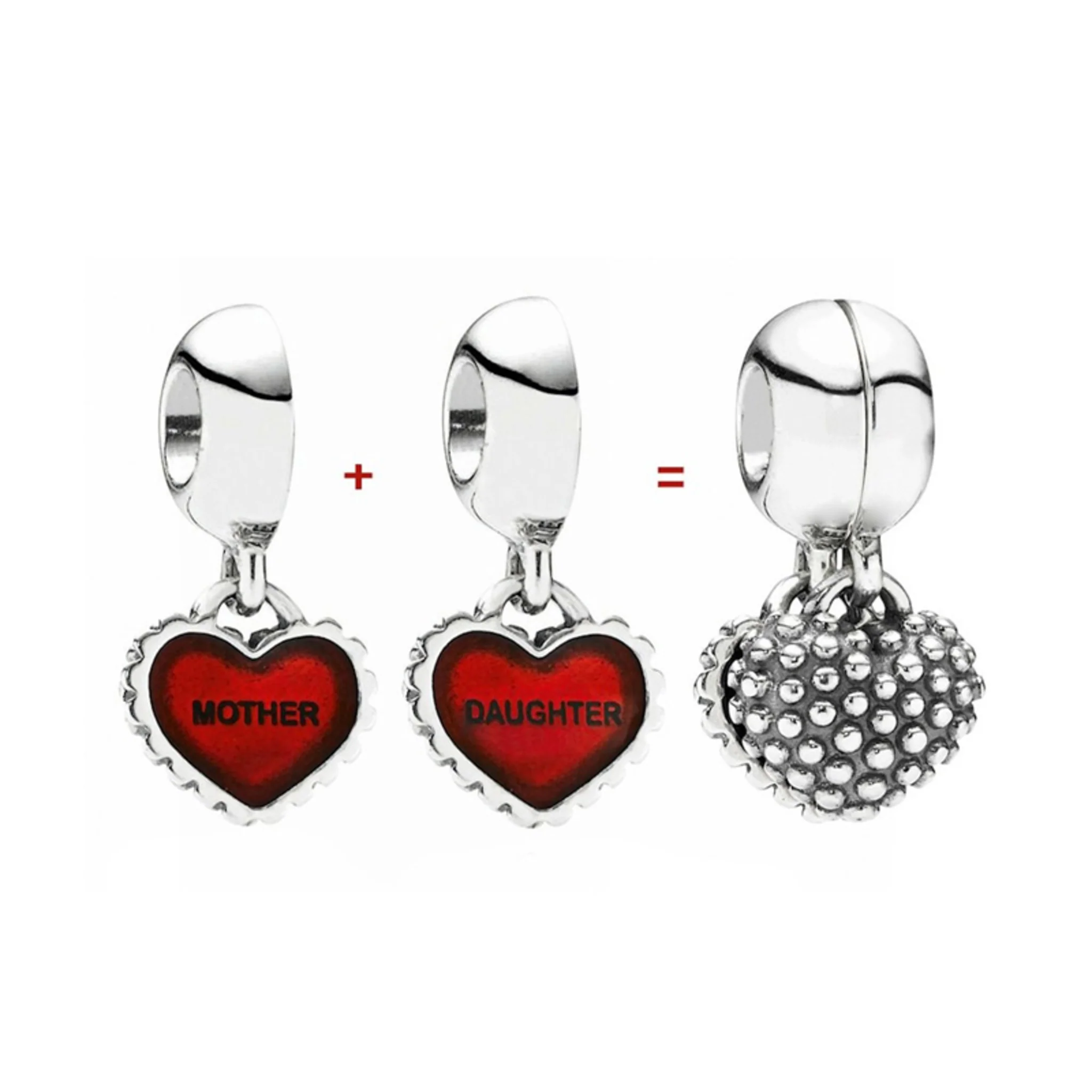 PIECE OF MY HEART MOTHER AND DAUGHTER DANGLE HEART CHARM - Image 2