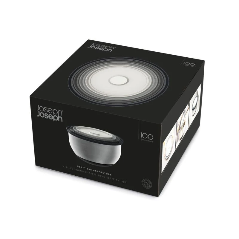 NEST PREP & STORE STAINLESS STEEL BOWL SET WITH LIDS - (8 PIECE)