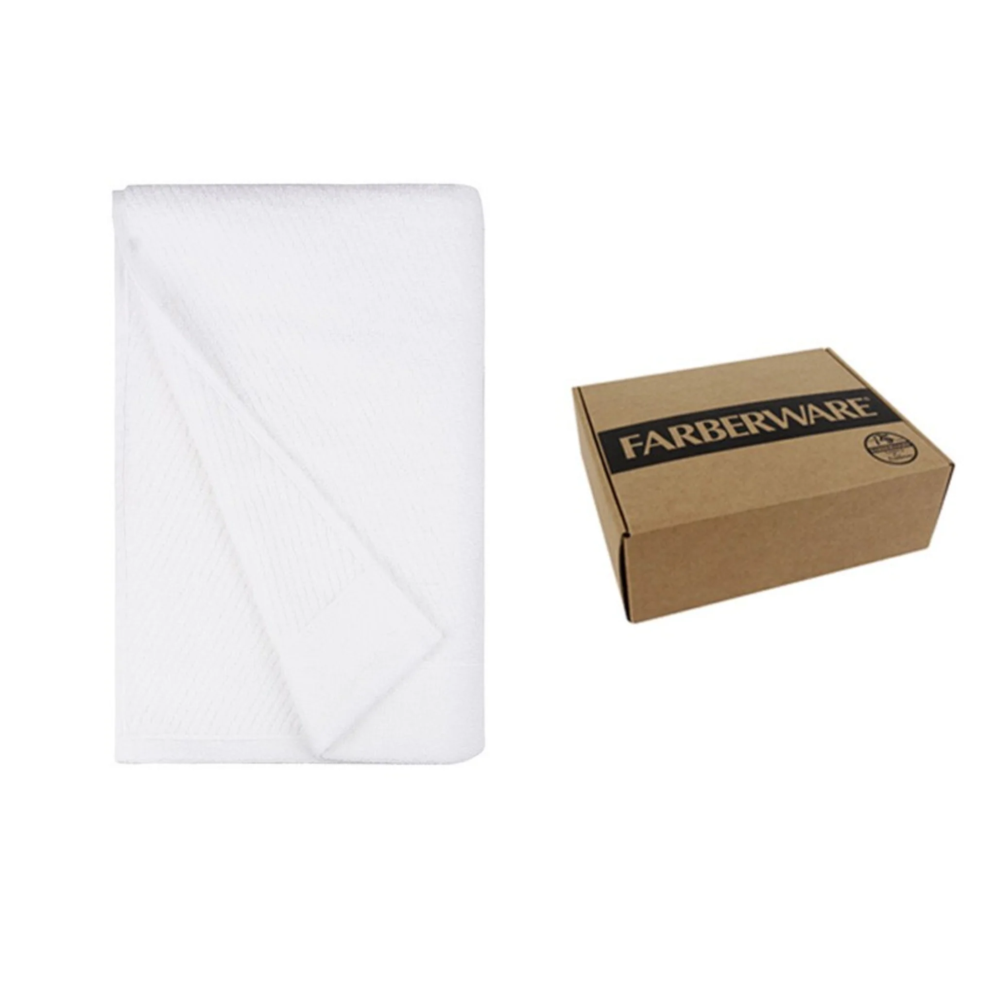 TAILORED 2PCS SET BATH TOWEL - (WHITE) - Image 2
