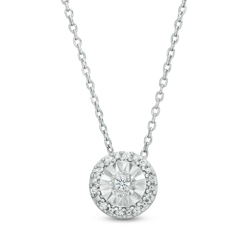 CONSTELLA PENDANT, ROUND CUT, PAVÉ, WHITE, RHODIUM PLATED