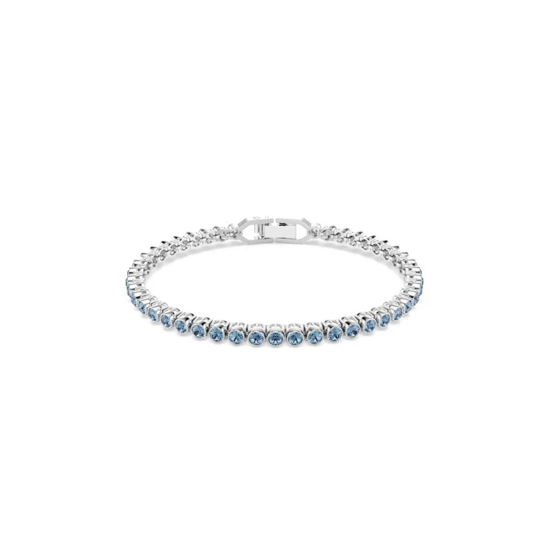MP IMBER, BRACELET BLUE CRYSTALS WITH A BEZEL ON A RHODIUM-PLATED