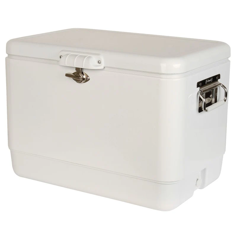 54 - QUART WHITE STEEL CHEST COOLER