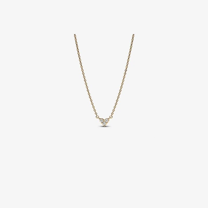 TRIPLE STONE HEART COLLIER NECKLACE