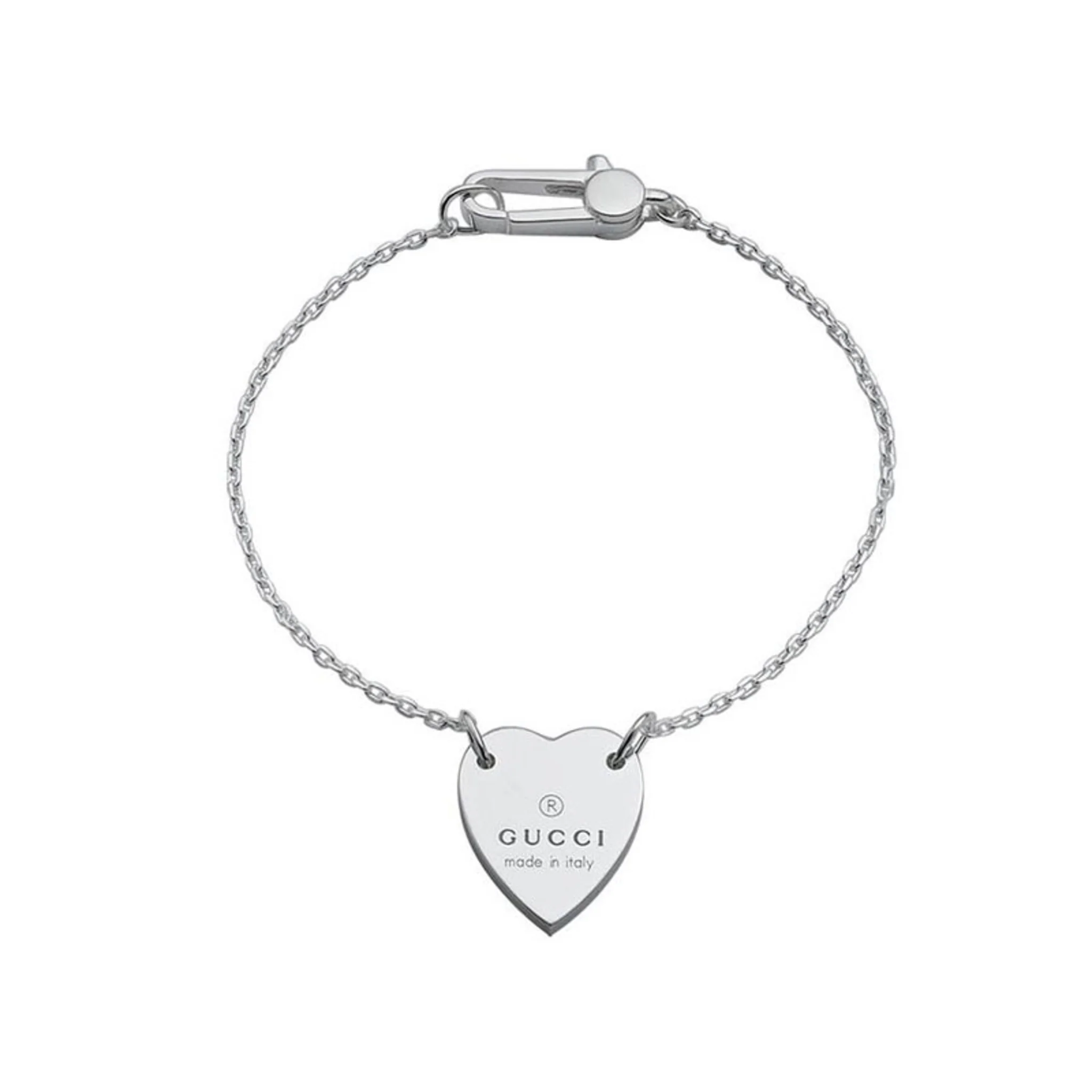 WOMENS STERLING SILVER HEART PENDANT BRACELET - Image 2
