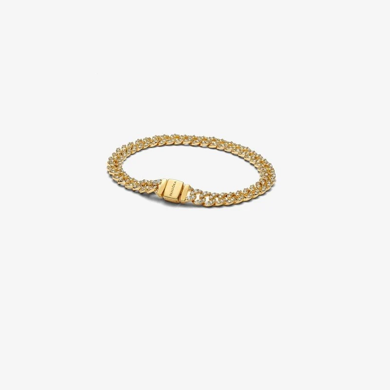PAVÉ CUBAN CHAIN BRACELET, SIZE:7.1"