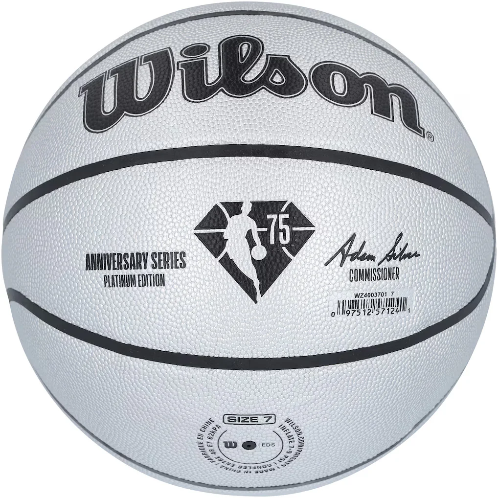 Los Angeles Lakers Autographed Authentic Wilson 75th Anniversary Logo Platinum Basketball - Image 3