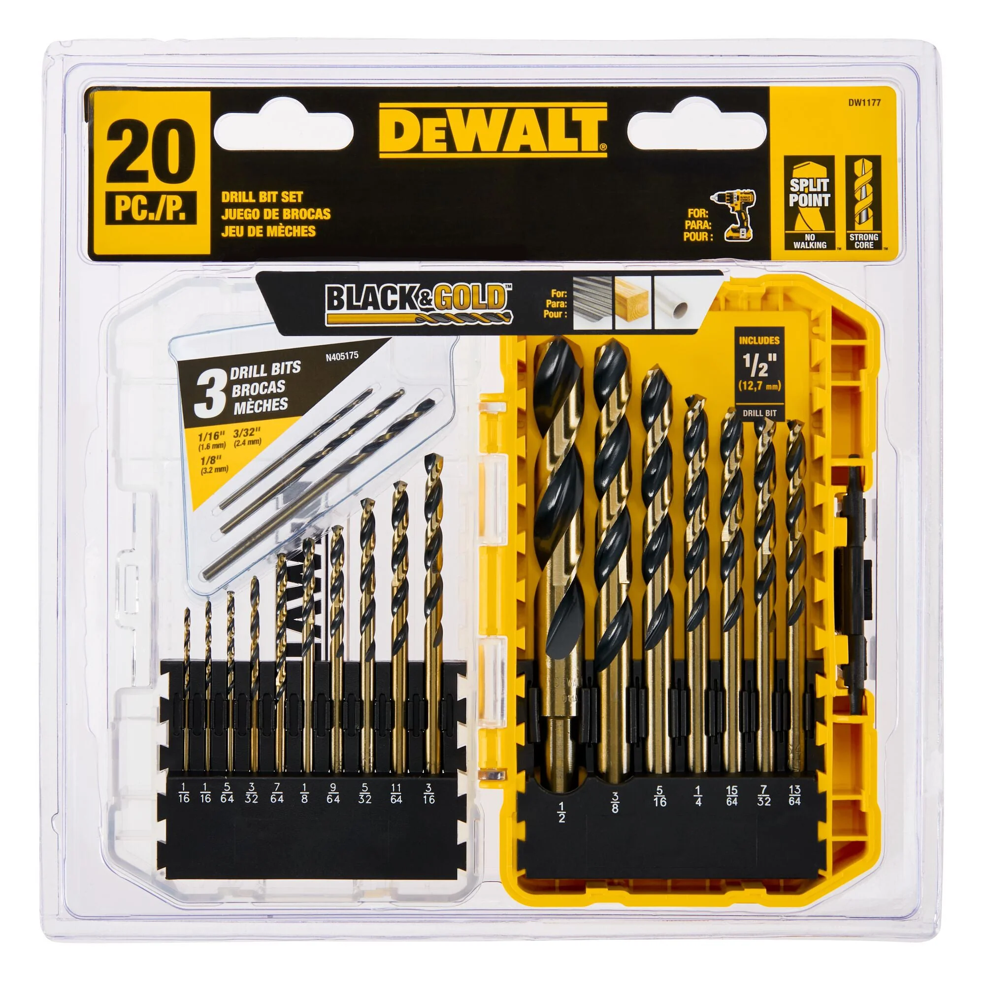20PC BLACK & GOLD DRILL BIT SET - Image 2