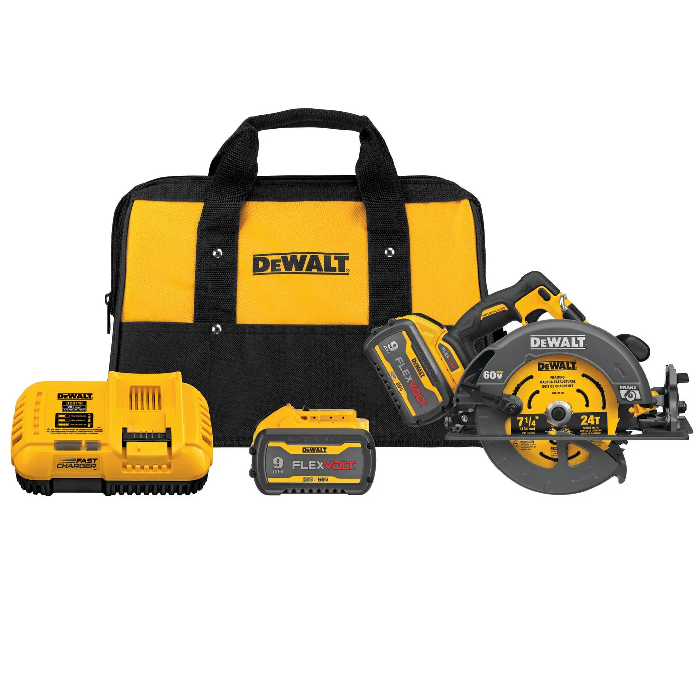 FLEXVOLT 60V MAX 7.25" CIRCULAR SAW KIT W/ 2 BATTERIES - Image 2