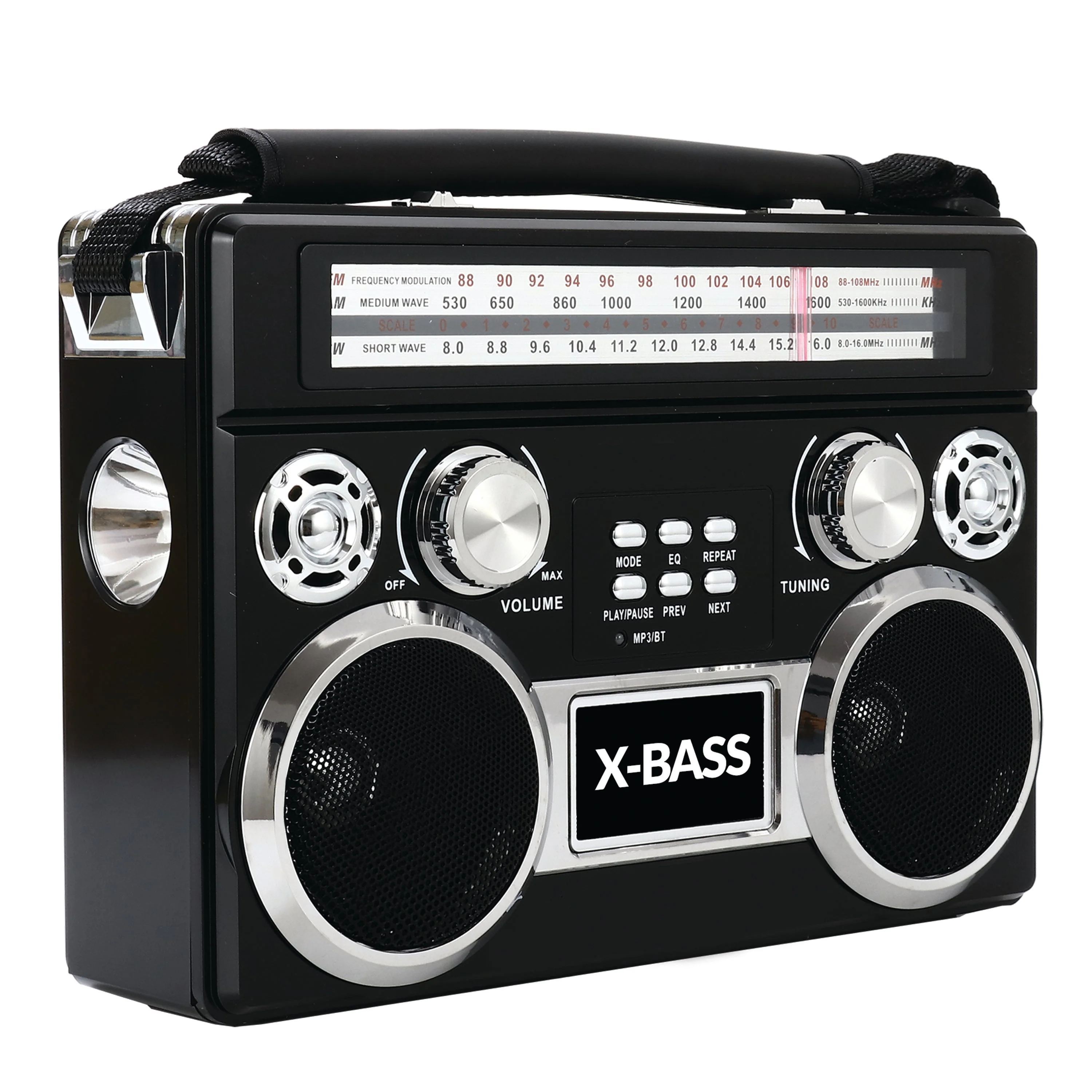 PORTABLE 3 BAND RADIO W/ BLUETOOTH & FLASHLIGHT - Image 2