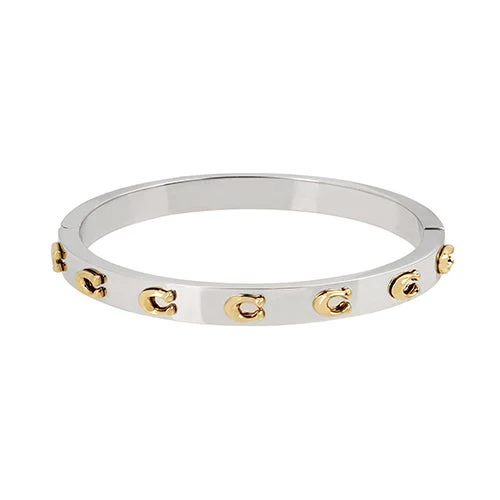 SIGNATURE C 2-TONE BANGLE BRACELET