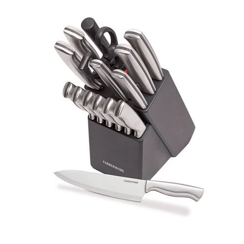 15PC STAMPED HIGH CARBON KNIFE BLOCK SET