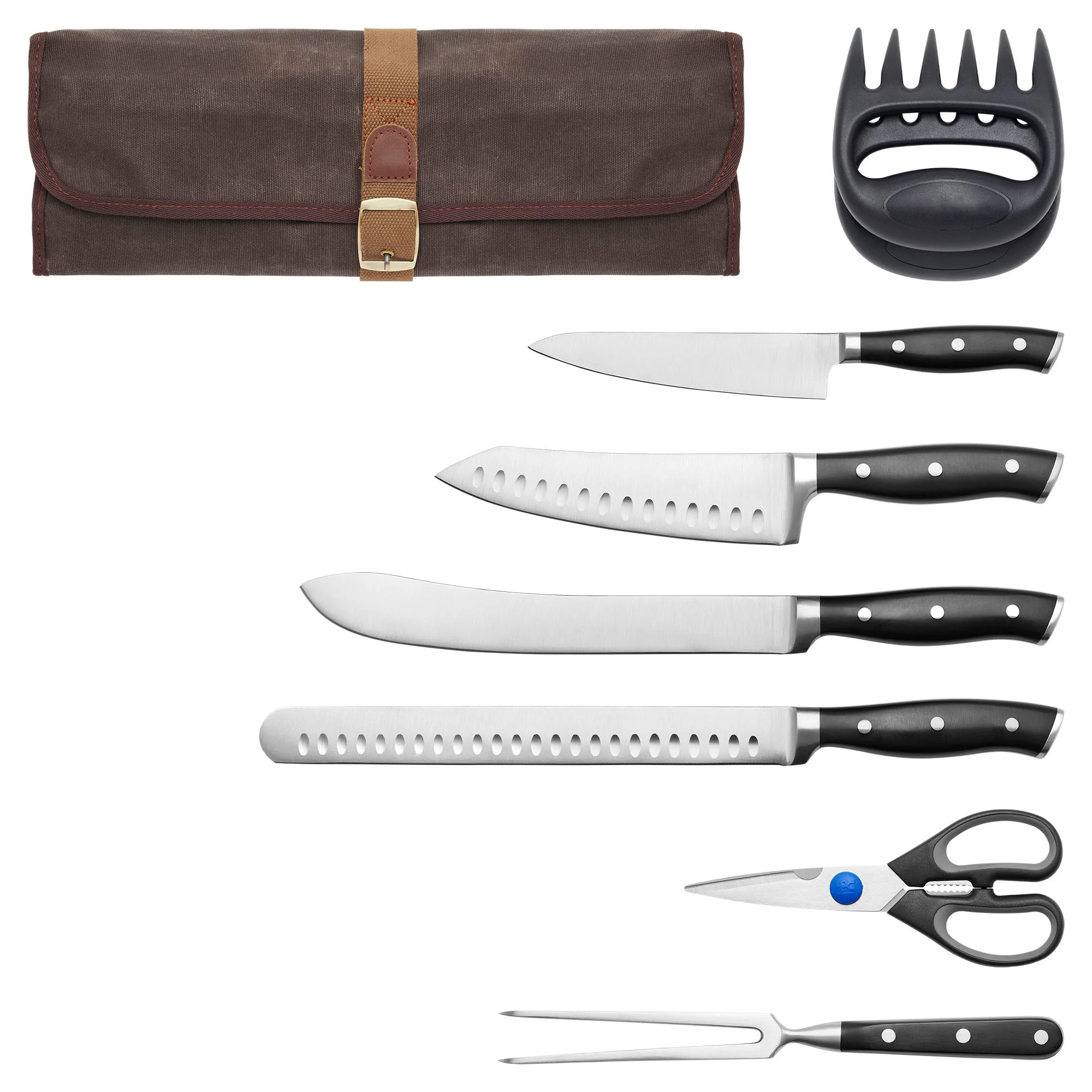 9PC BARBECUE CARVING TOOL SET W/ ROLL BAG - Image 2
