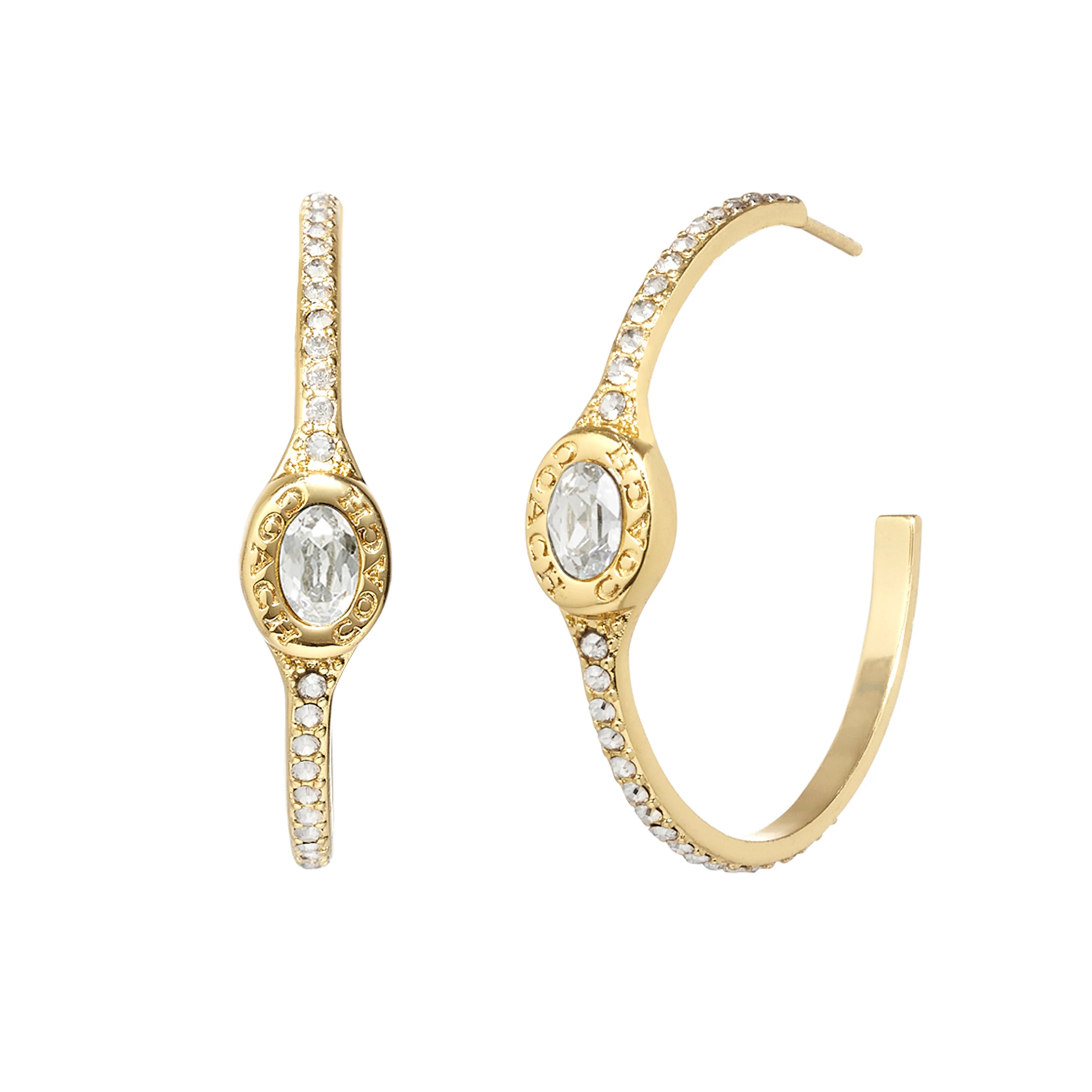 SIGNATURE LOGO PAVE HOOP EARRINGS - Image 2