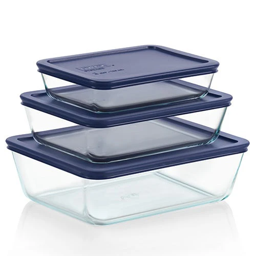 6PC SIMPLY STORE RECTANGULAR GLASS STORAGE SET