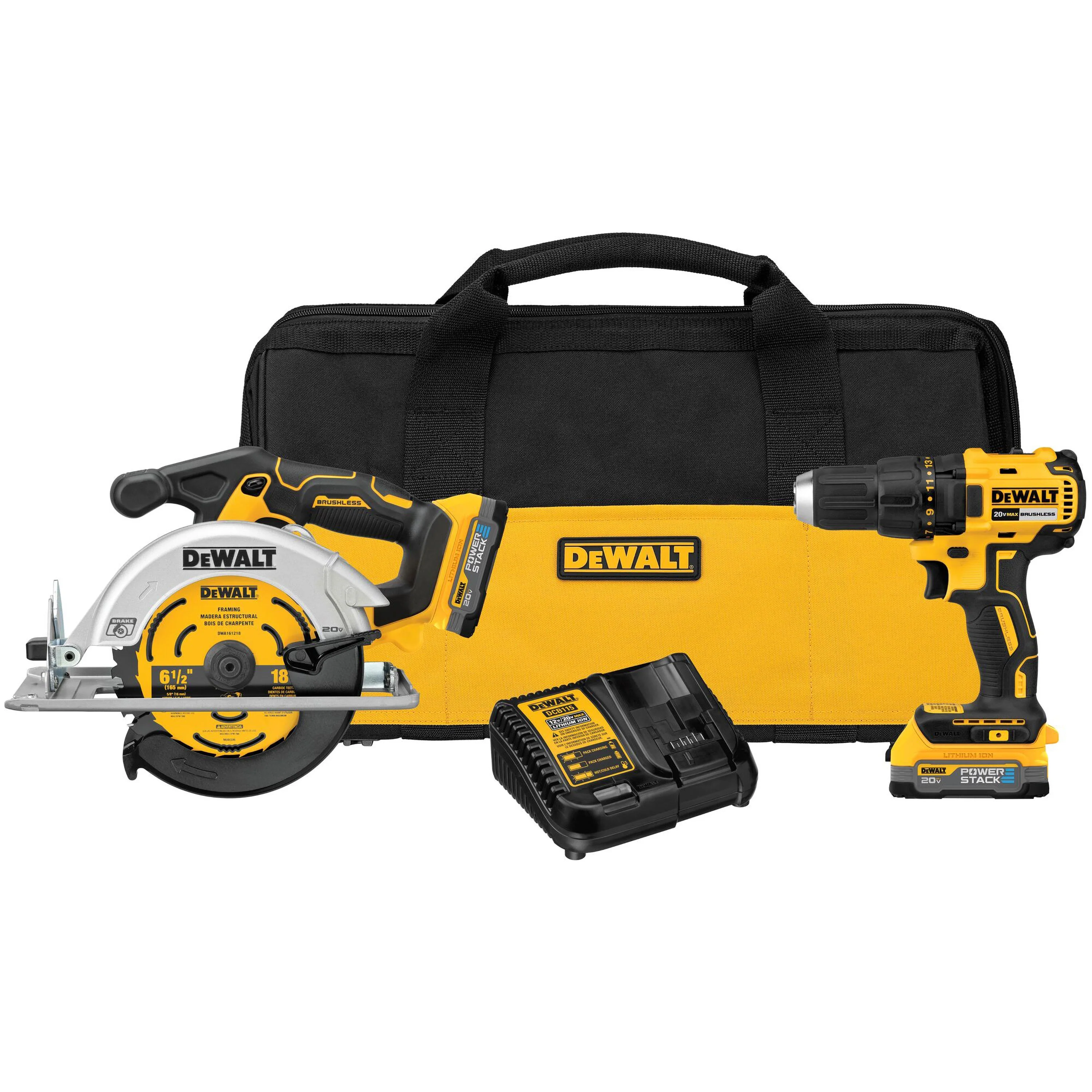 20V MAX BRUSHLESS 6.5" CIRCULAR SAW & 1/2" DRILL/DRIVER COMBO KIT - Image 2