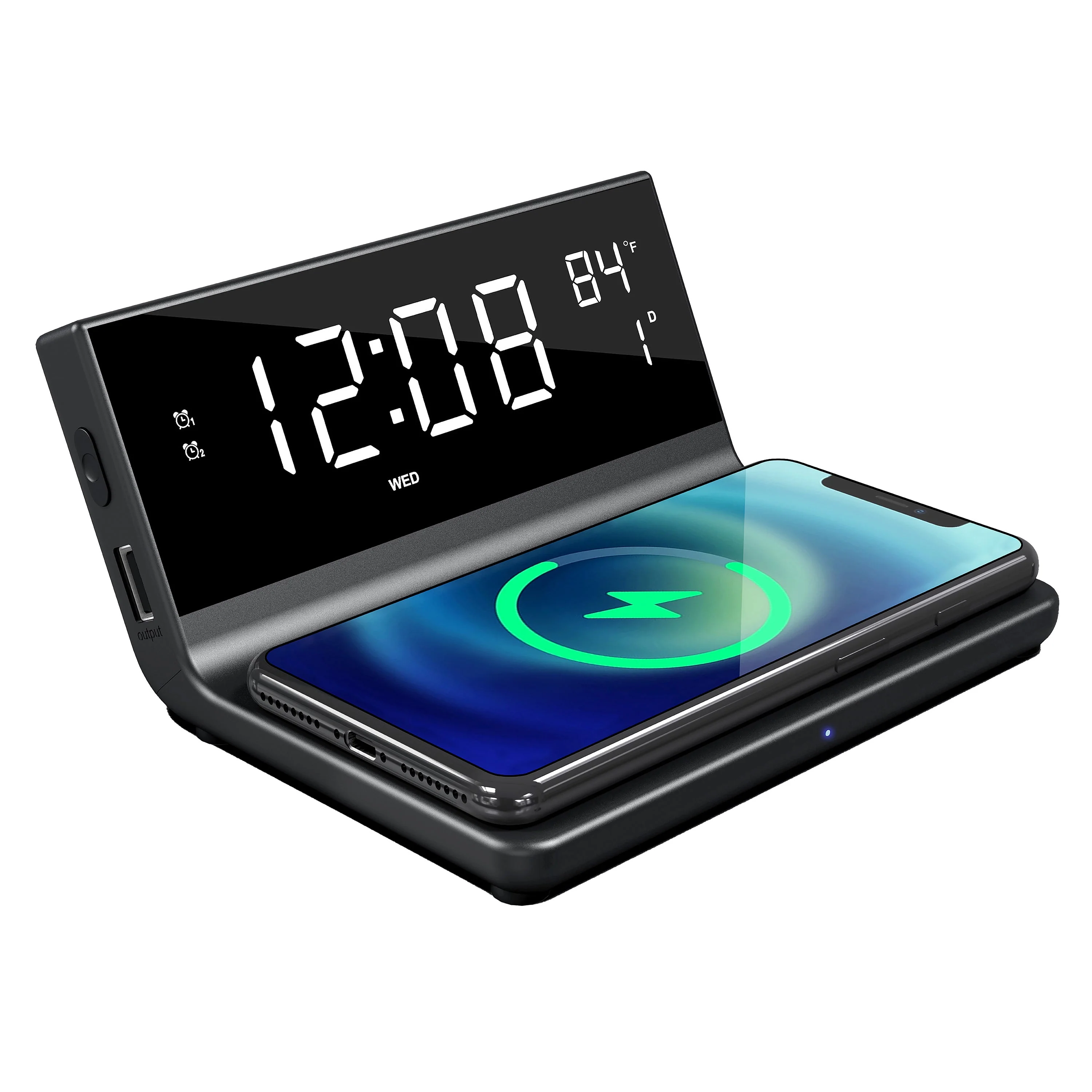 DUAL ALARM CLOCK W/ WIRELESS CHARGER - Image 2