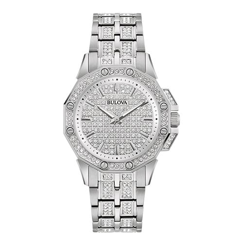 LADIES' OCTAVA CRYSTAL STAINLESS STEEL WATCH, CRYSTAL PAVE DIAL