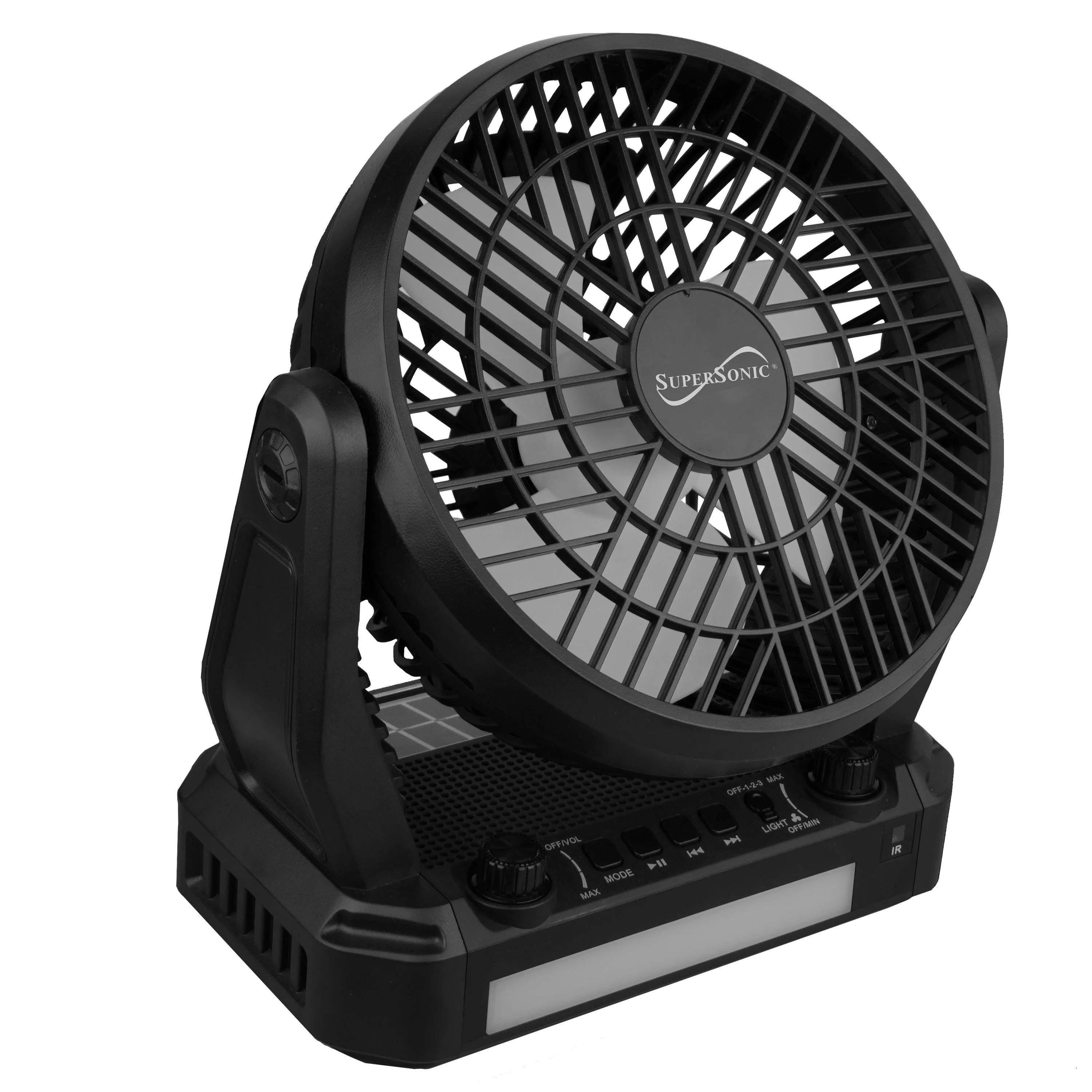 SOLAR POWER PORTABLE FAN AND BLUETOOTH SPEAKER W/ FM RADIO - Image 2