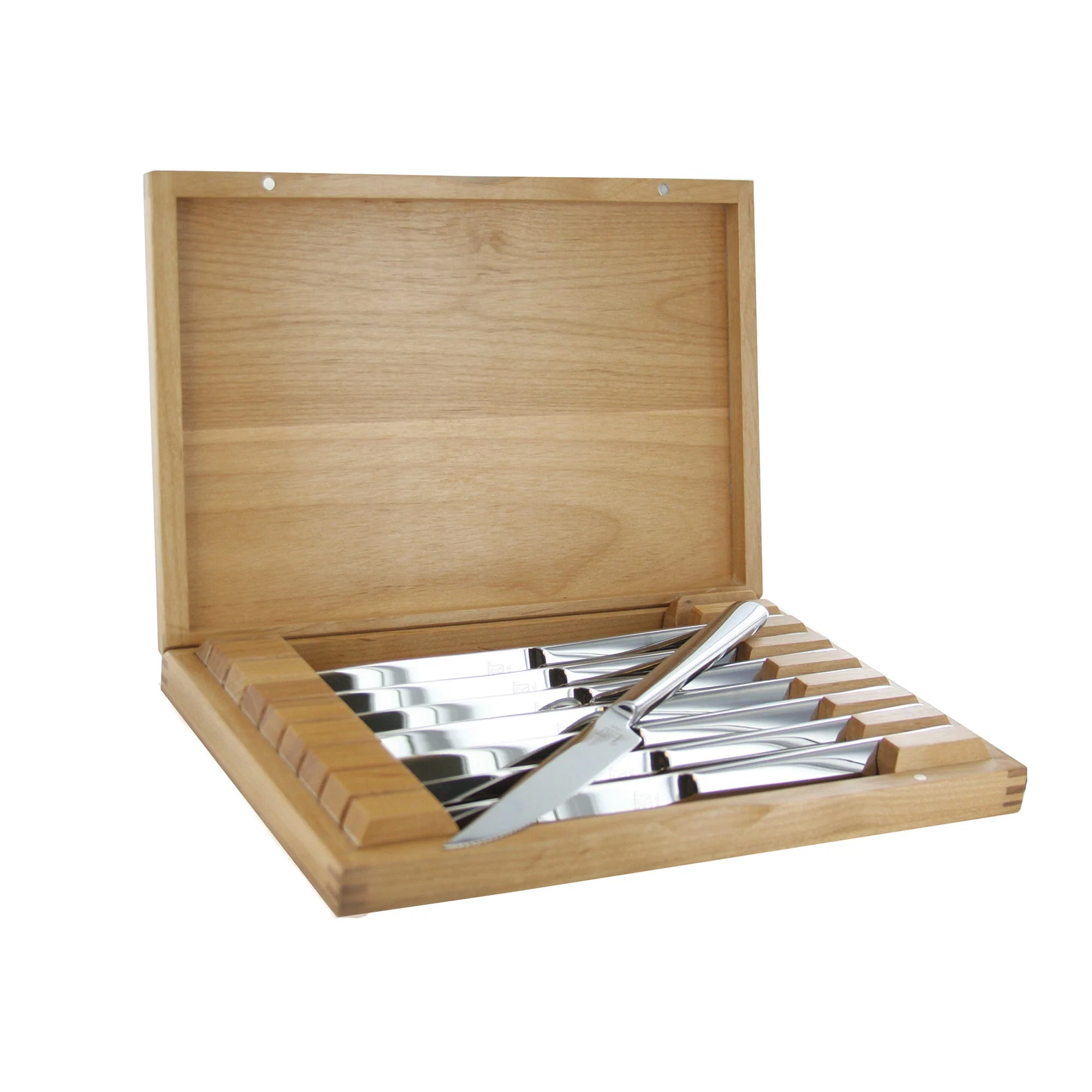 8PC STEAK KNIFE SET W/ WOOD PRESENTATION CASE - Image 2