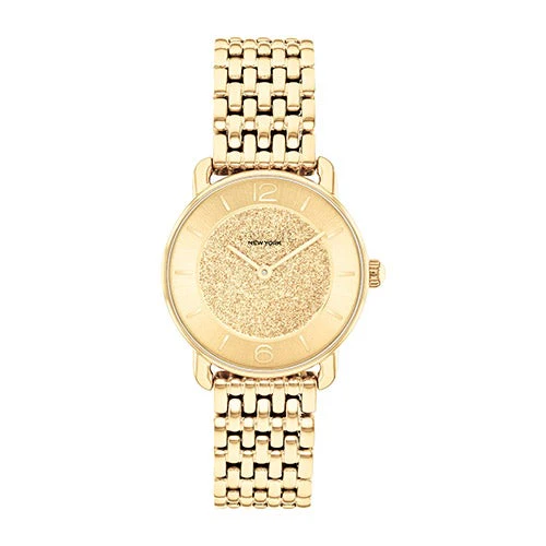 LADIES' ELLIOT STAINLESS STEEL WATCH, GLITTER DIAL
